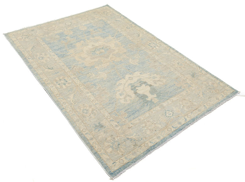 4.1 x 5.10 ft Hand Knotted Oushak Rug