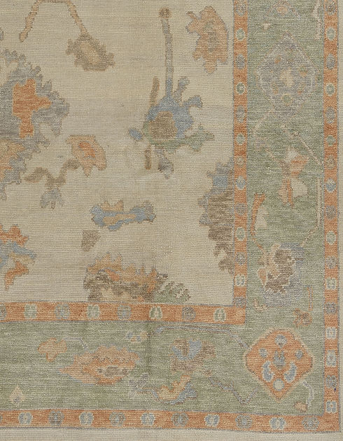 9.3 x 11.5 ft Hand Knotted Oushak Rug