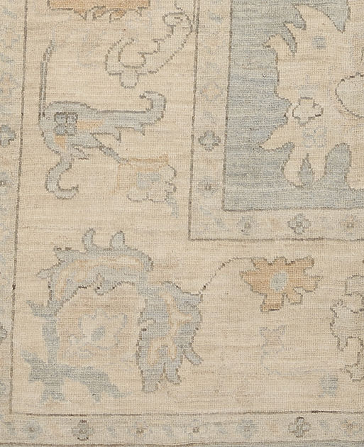 9.2 x 12.4 ft Hand Knotted Oushak Rug