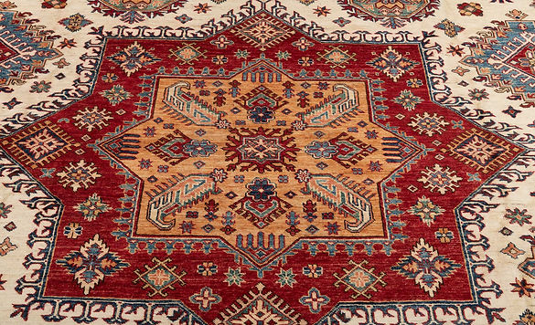 12.2 x 14.11 ft Hand Knotted Fine Kazak Rug