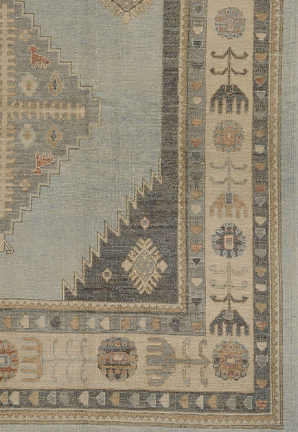 8.10 x 12.7 ft Hand Knotted Oushak Rug