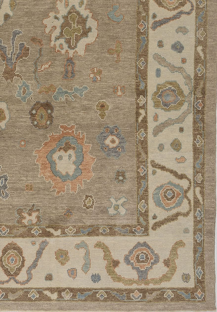 8.10 x 12.9 ft Hand Knotted Oushak Rug