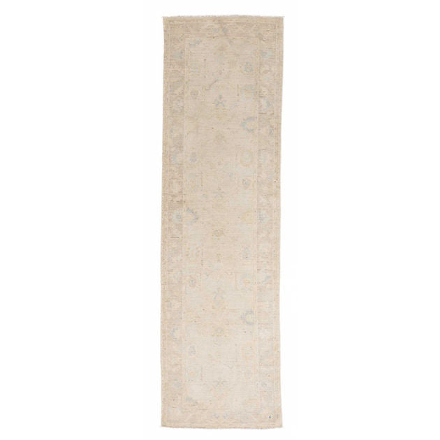 2.9 x 9.5 ft Hand Knotted Oushak Runner