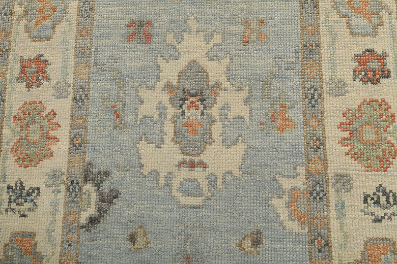 3.1 x 13.5 ft Hand Knotted Oushak Runner
