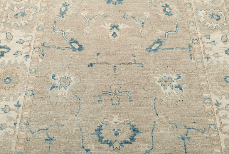 4.11 x 6.7 ft Hand Knotted Oushak Rug