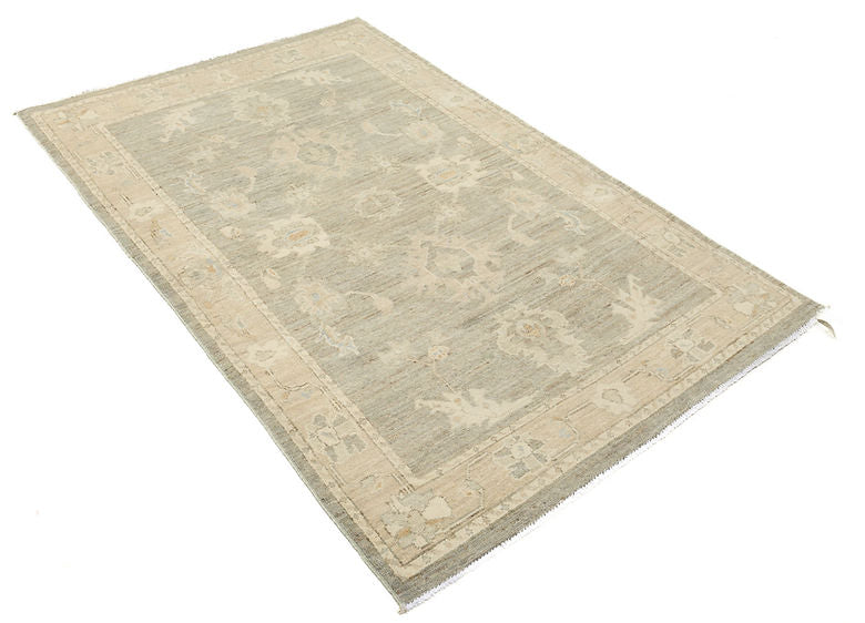 4 x 6.1 ft Hand Knotted Oushak Rug