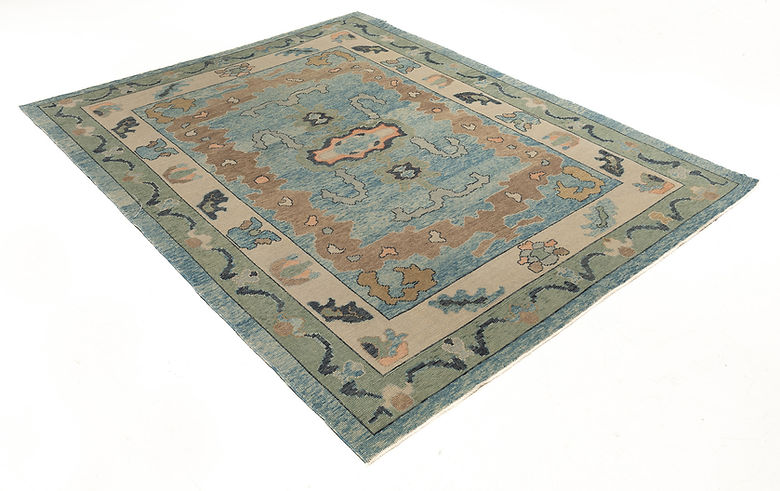 8 x 10 ft Hand Knotted Oushak Rug