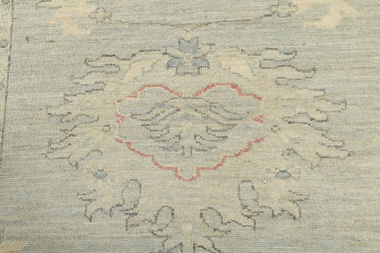 3.10 x 14.10 ft Hand Knotted Oushak Runner
