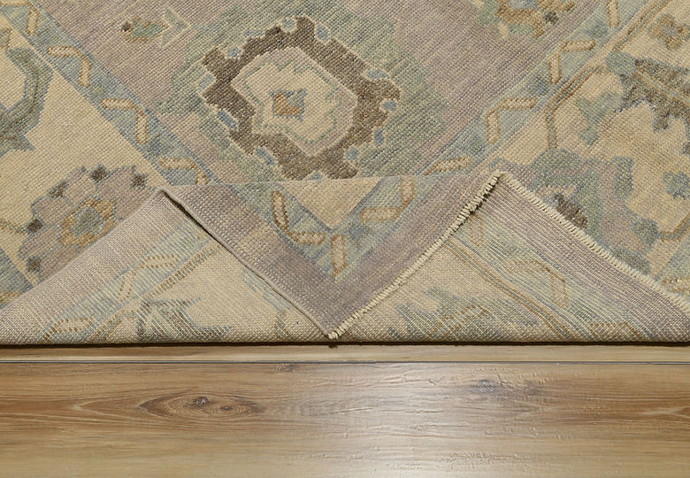 9 x 12.7 ft Hand Knotted Oushak Rug