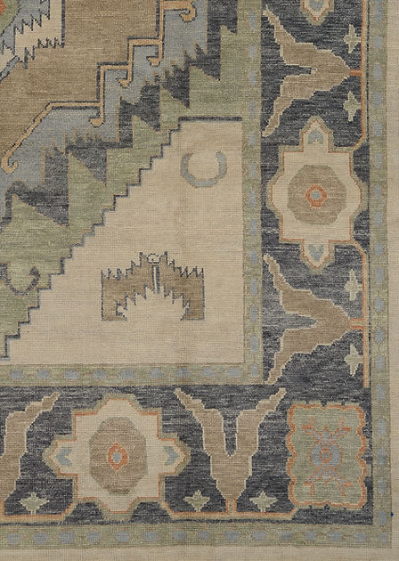 9 x 12.5 ft Hand Knotted Oushak Rug