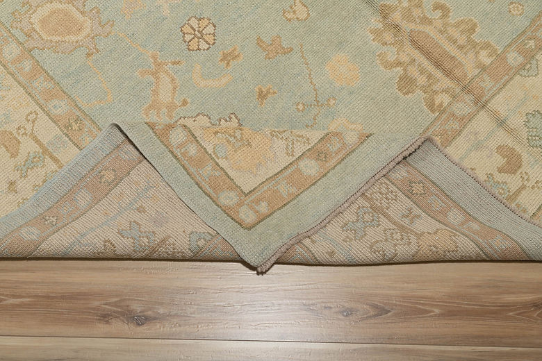7.1 x 14.7 ft Hand Knotted Oushak Rug