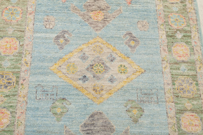 2.9 x 10.3 ft Hand Knotted Oushak Runner