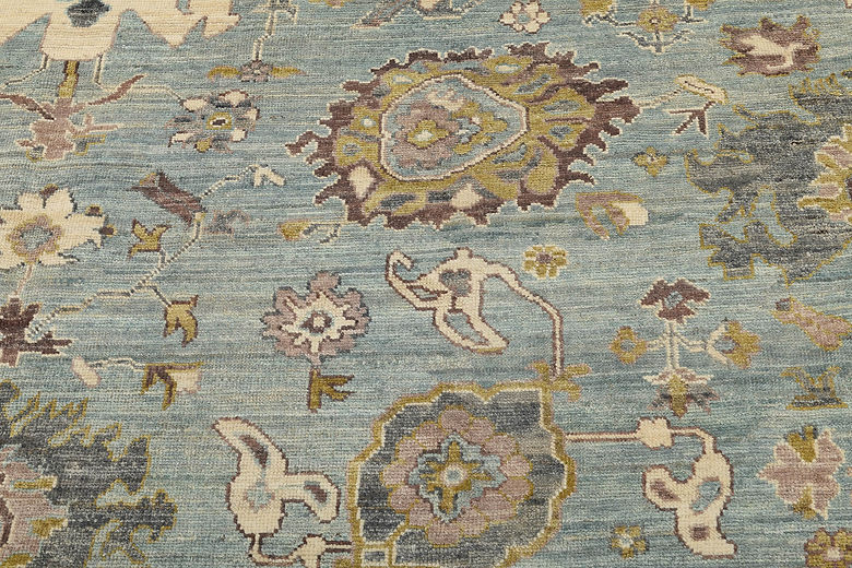 8.4 x 9.10 ft Hand Knotted Oushak Rug