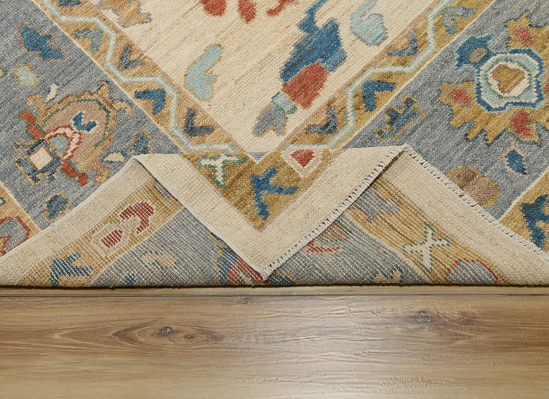 9.1 x 12.4 ft Hand-Knotted Oushak Rug