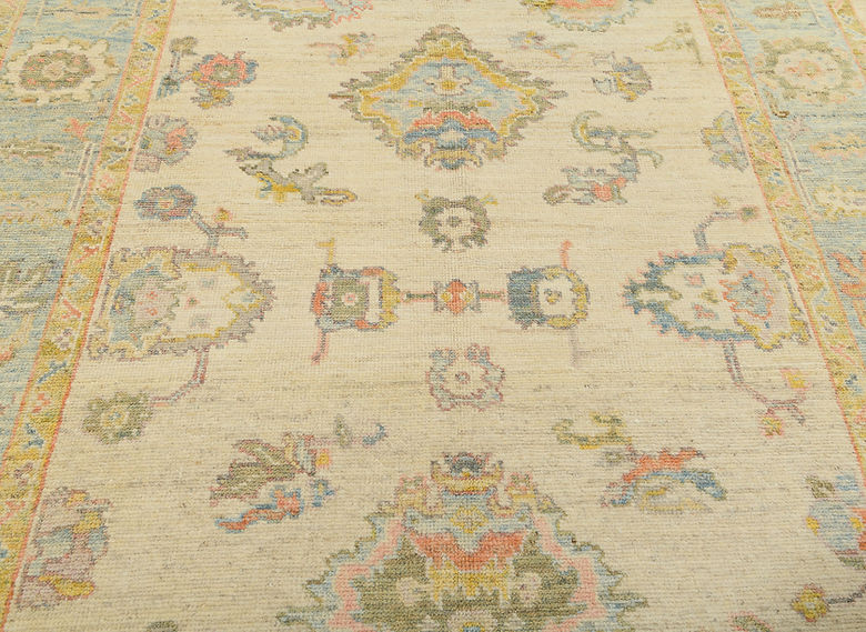 6.8 x 10.5 ft Hand Knotted Oushak Rug