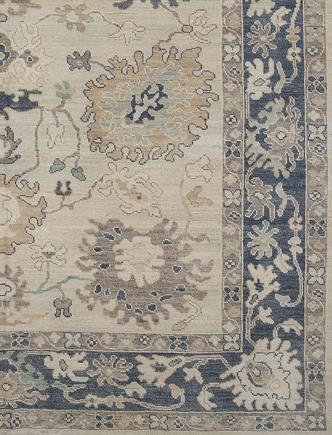 9.5 x 11.9 ft Hand Knotted Oushak Rug