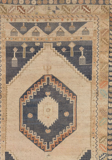 4.4 x 8.2 ft Hand Knotted Vintage Oushak Rug