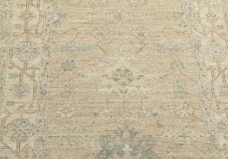 2.11 x 9.11 ft Hand Knotted Oushak Runner