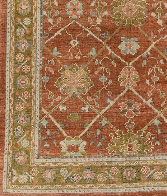 6.5 x 9.4 ft Hand Knotted Oushak Rug