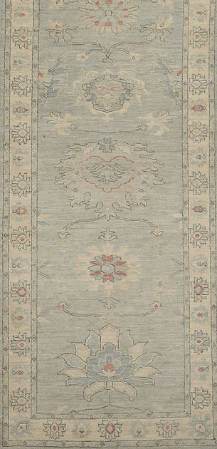 3.10 x 14.10 ft Hand Knotted Oushak Runner