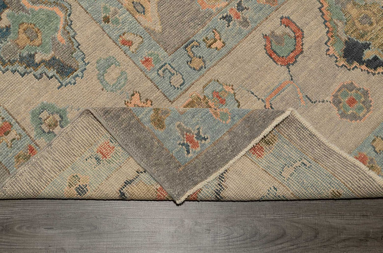 9.11 x 13.10 ft Hand Knotted Oushak Rug