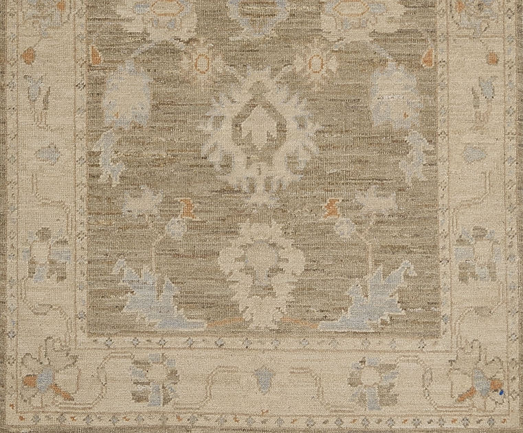 3.2 x 5 ft Hand Knotted Oushak Rug