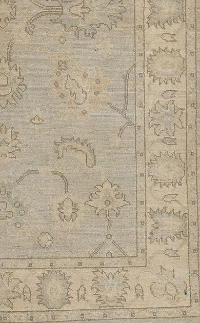 3.11 x 6.3 ft Hand Knotted Oushak Rug