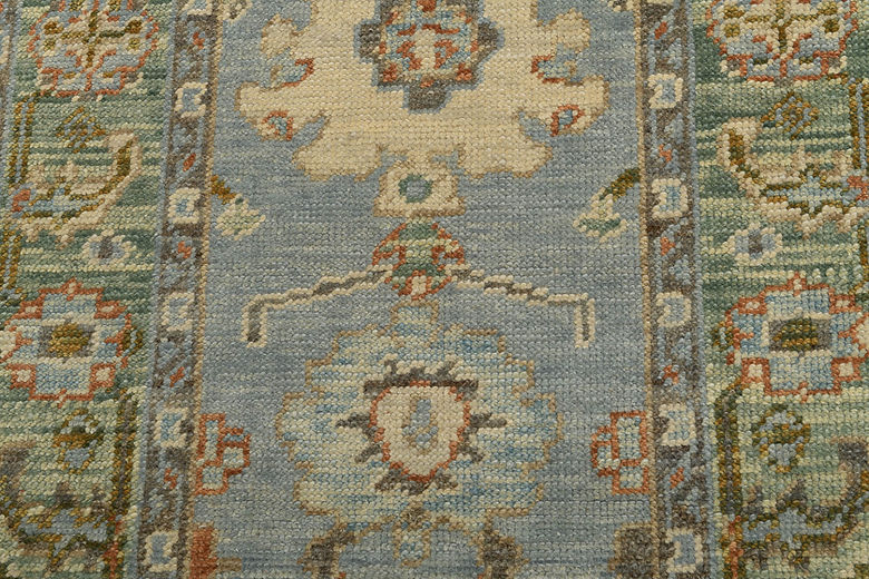 2.10 x 6.4 ft Hand Knotted Oushak Runner