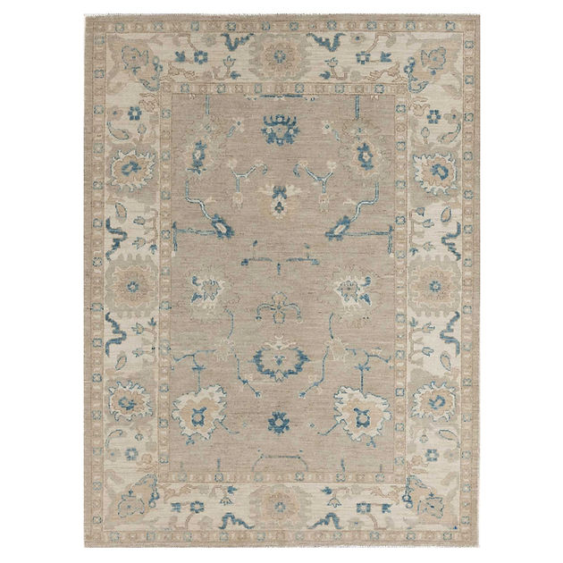4.11 x 6.7 ft Hand Knotted Oushak Rug