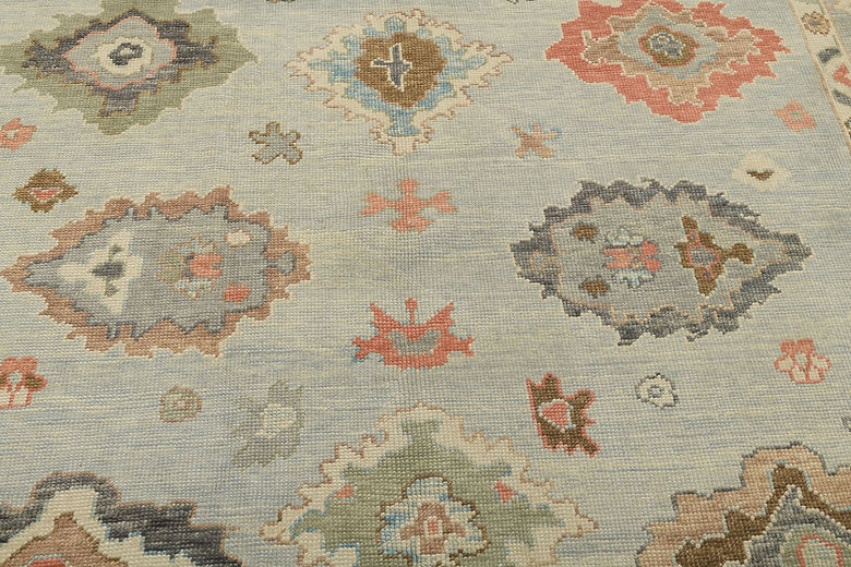 8.3 x 9.7 ft Hand Knotted Oushak Rug