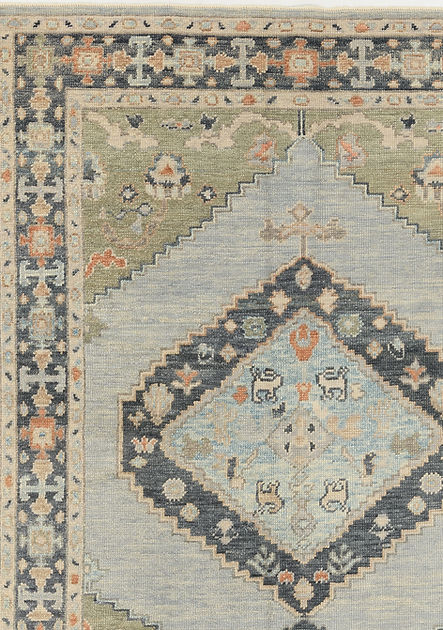 5.2 x 7.5 ft Hand Knotted Oushak Rug