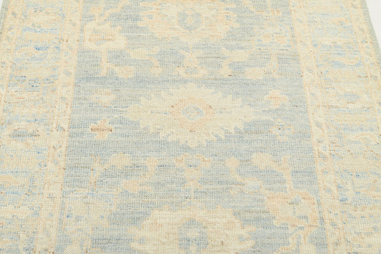 3 x 12.9 ft Hand Knotted Oushak Runner