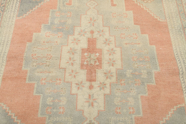 4.11 x 8.5 ft Hand Knotted Vintage Oushak Rug