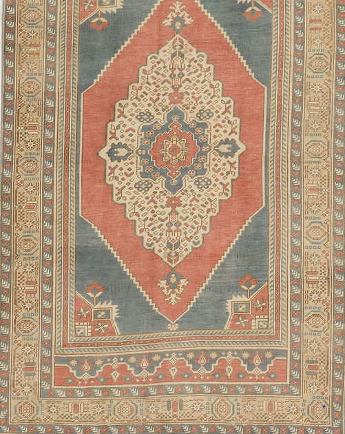 3.10 x 6.3 ft Hand Knotted Vintage Oushak Rug
