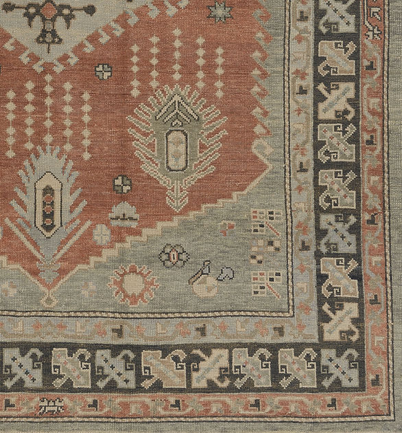 8.1 x 10 ft Hand Knotted Oushak Rug