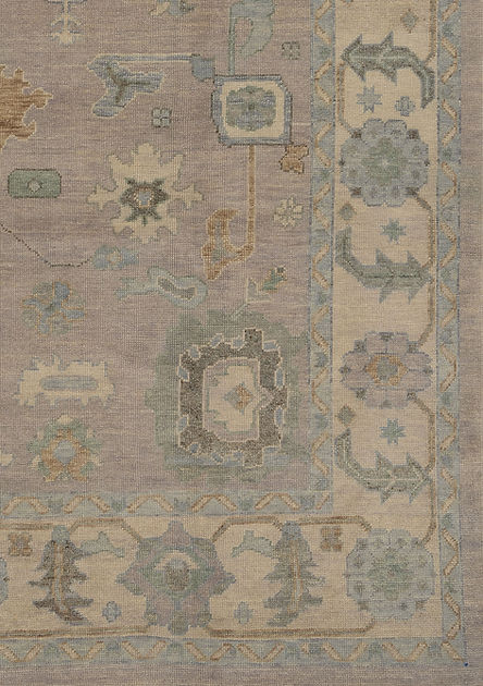 9 x 12.7 ft Hand Knotted Oushak Rug