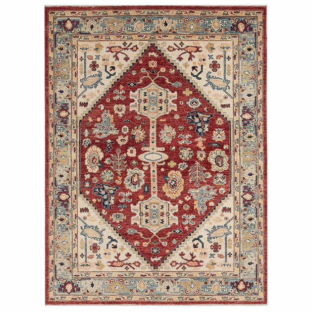 4.11 x 6.8 ft Hand Knotted Serapi Rug