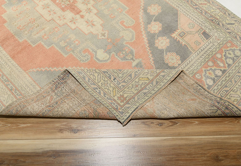 4.11 x 8.5 ft Hand Knotted Vintage Oushak Rug