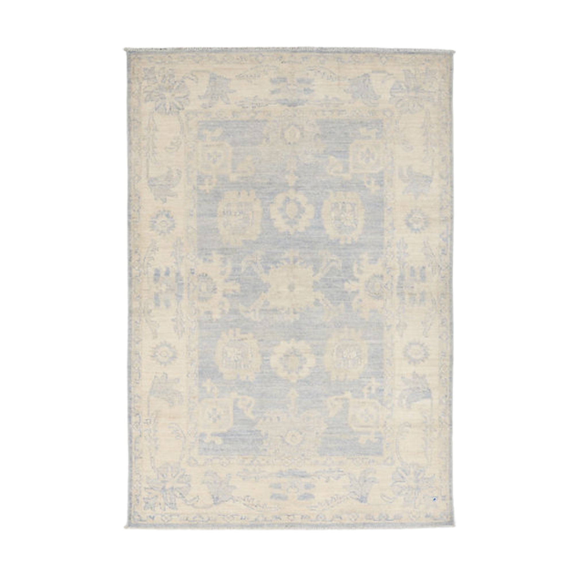 4 x 5.10 ft Hand Knotted Oushak Rug