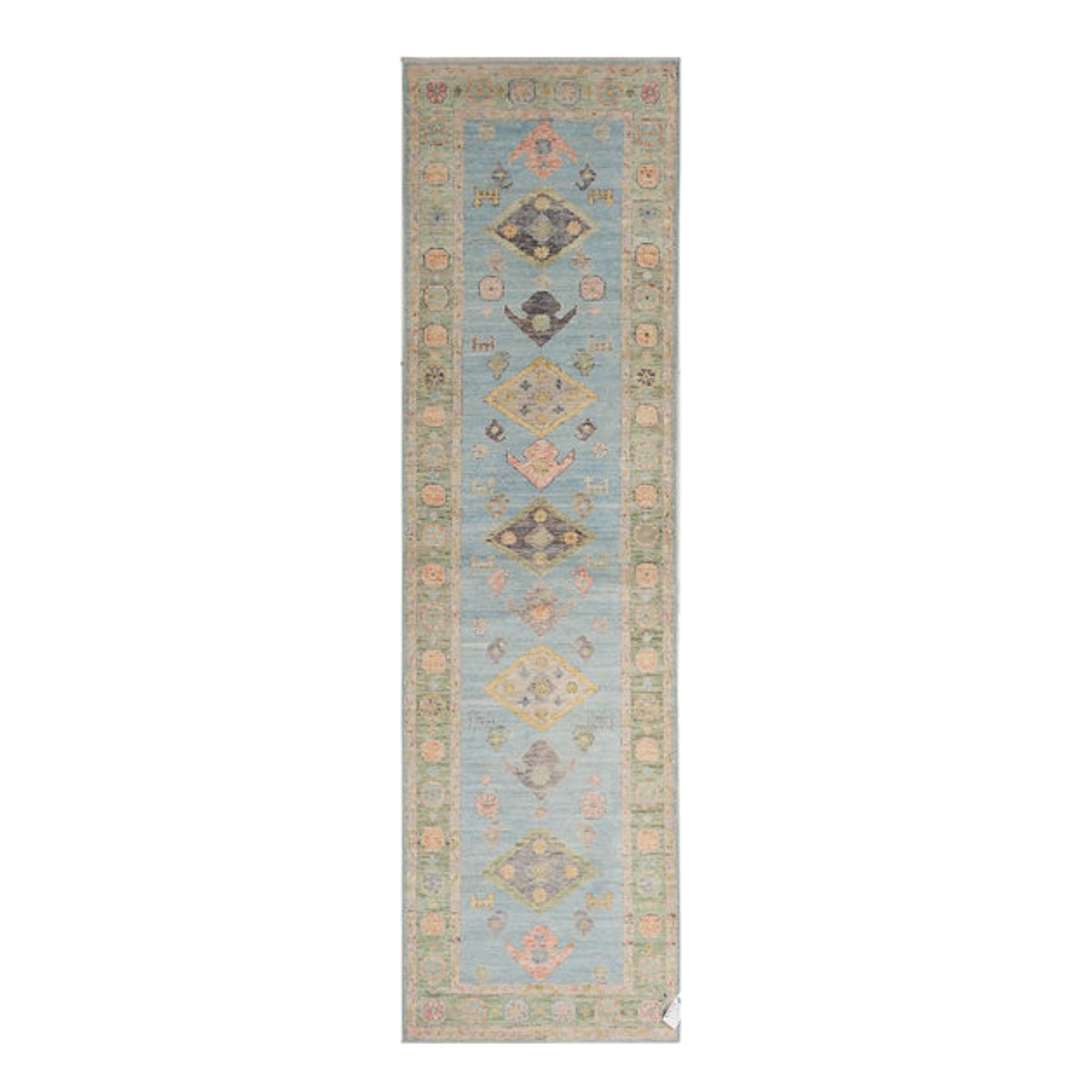 2.9 x 10.3 ft Hand Knotted Oushak Runner