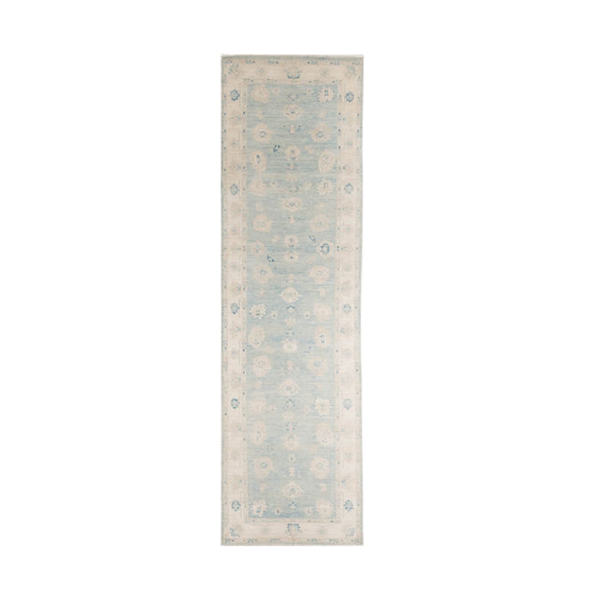 3.11 x 14.2 ft Hand Knotted Oushak Runner