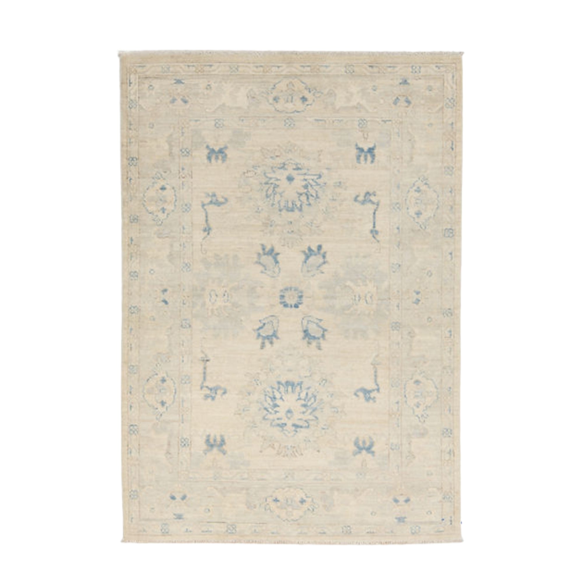 4 x 5.9 ft Hand Knotted Oushak Rug