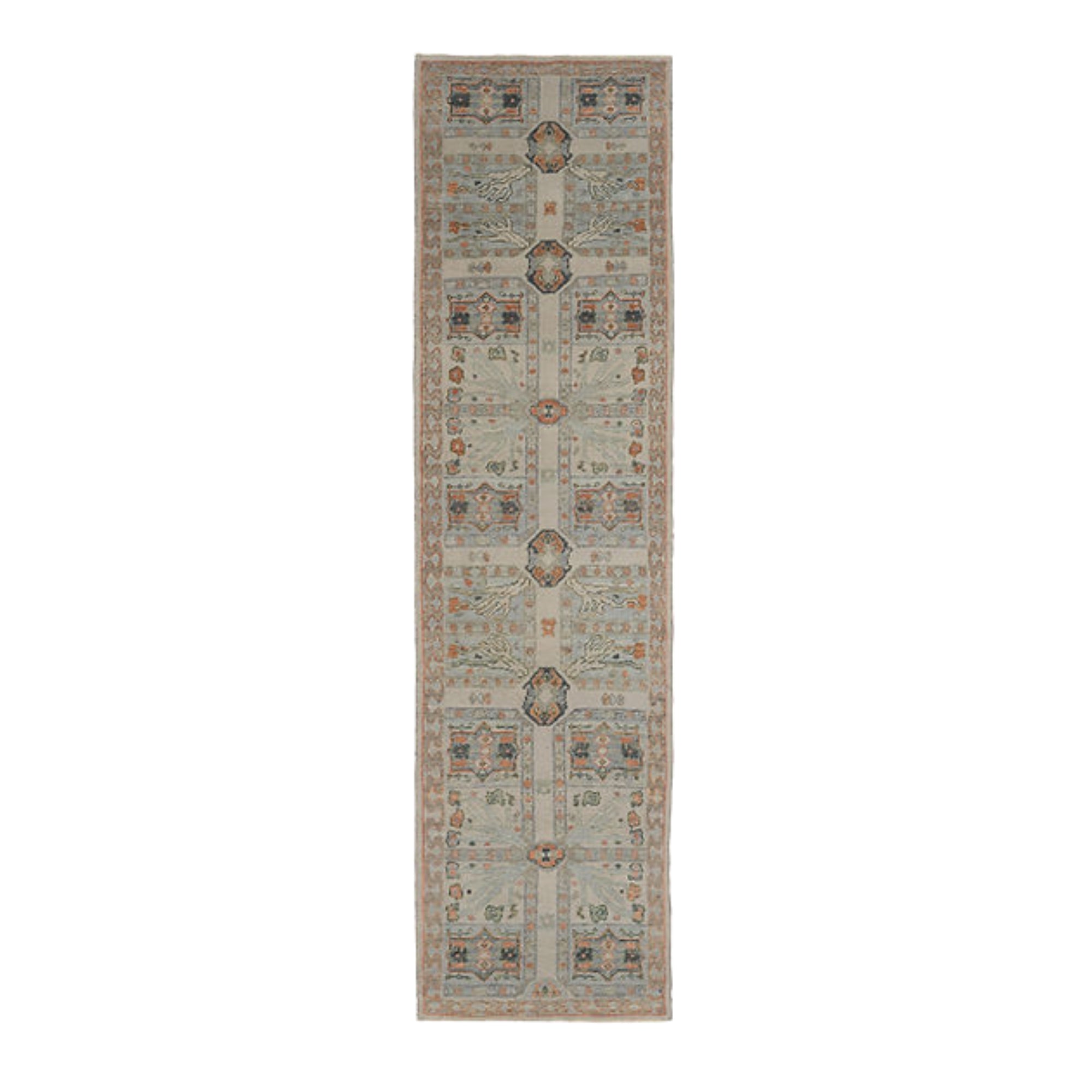 2.8 x 9.7 ft Hand Knotted Oushak Runner