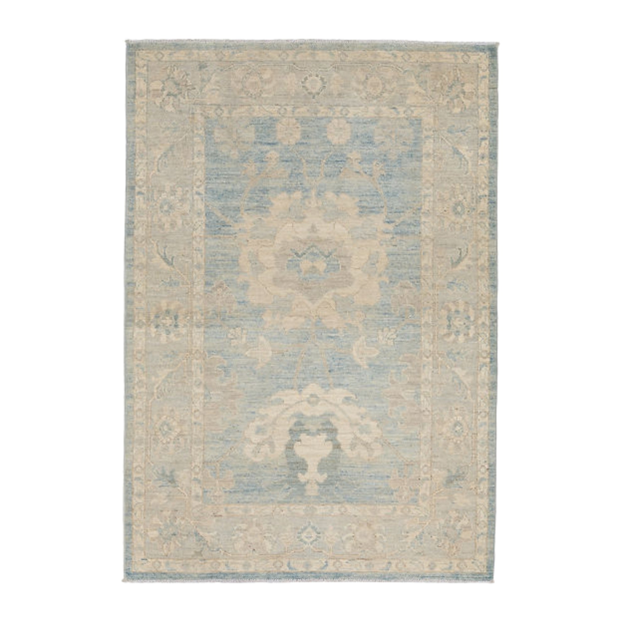 4.1 x 5.10 ft Hand Knotted Oushak Rug