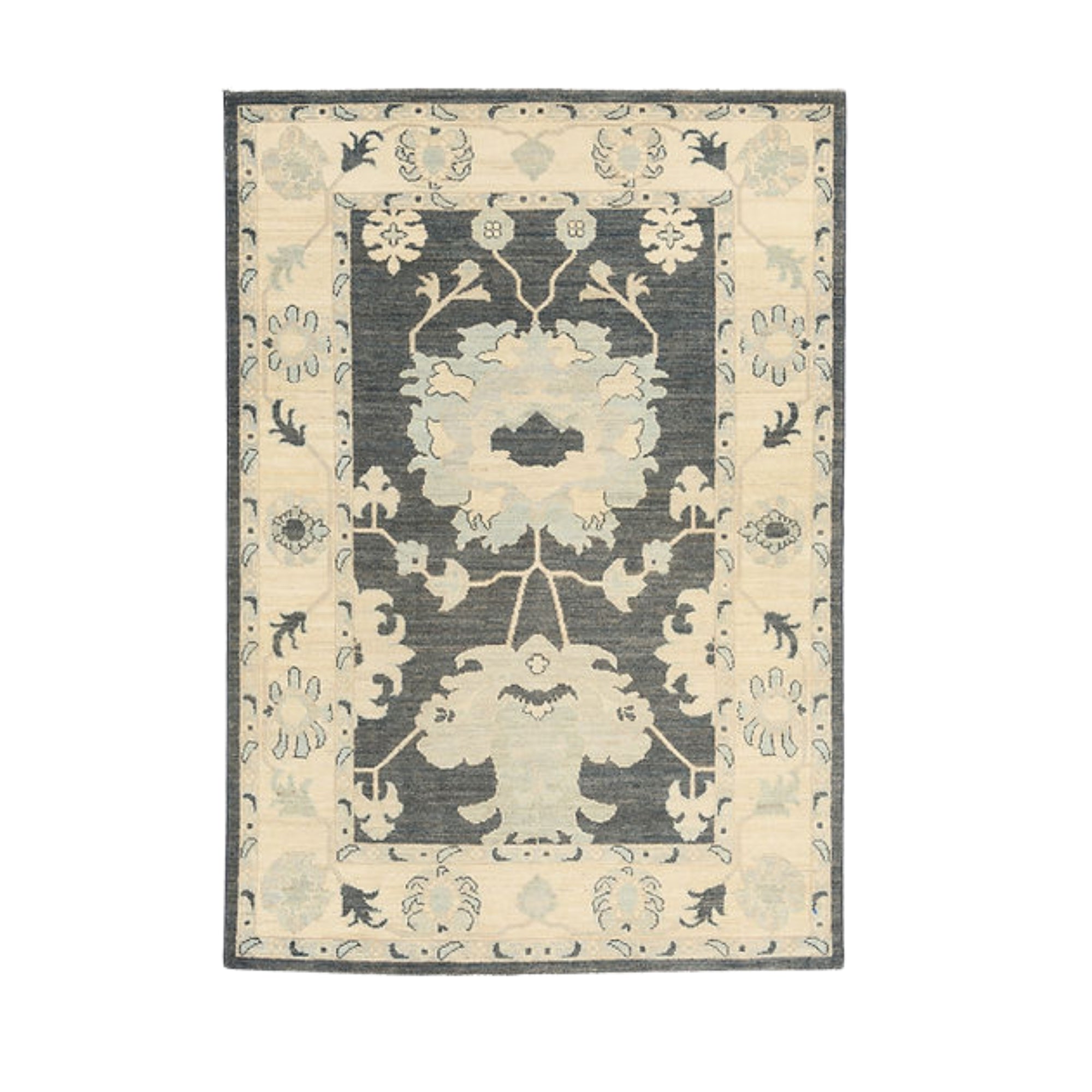 3.11 x 5.10 ft Hand Knotted Oushak Rug