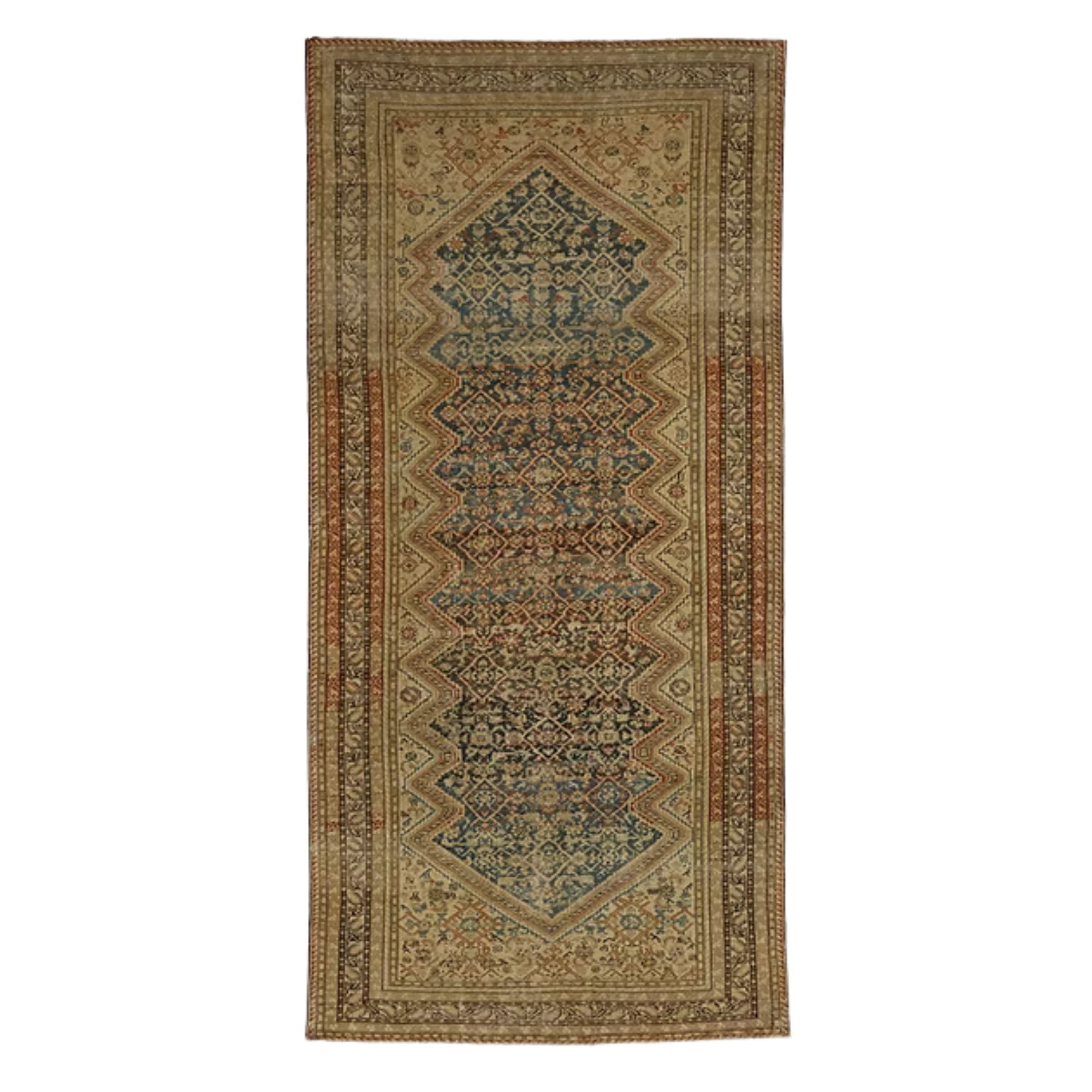 4.11 x 10.8 ft Hand Knotted Vintage Malayer Rug