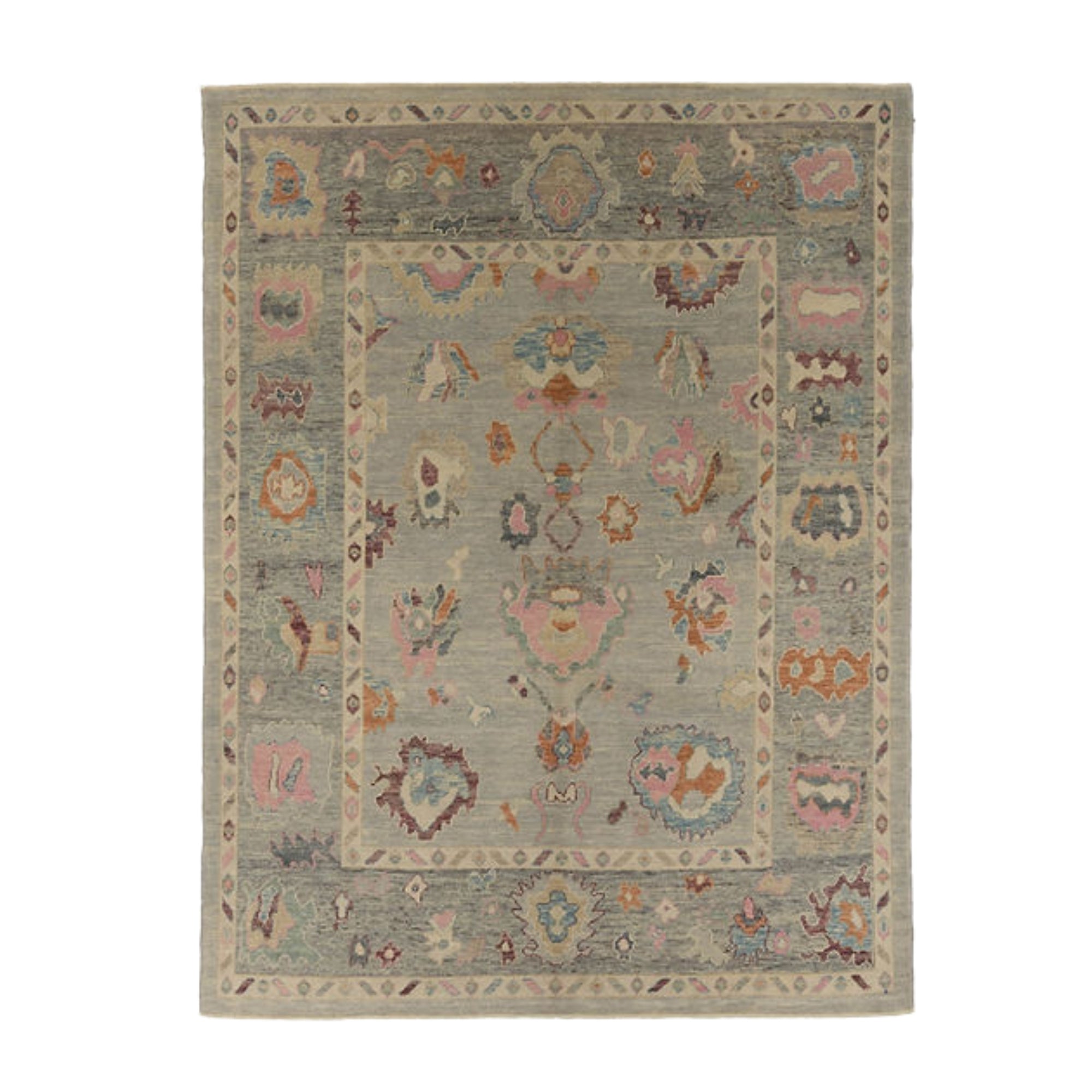 8 x 10.8 ft Hand Knotted Oushak Rug
