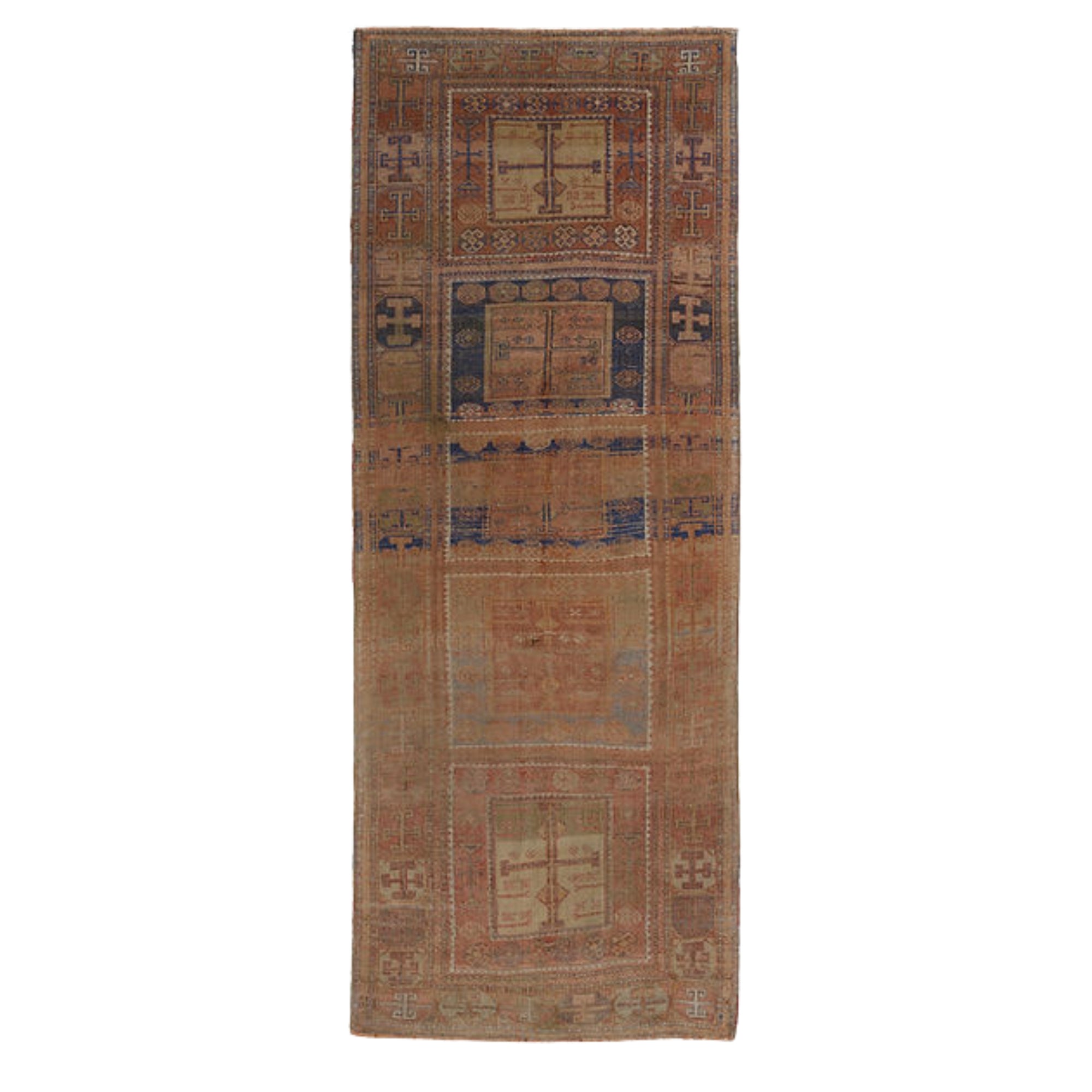 4.1 x 10.8 ft Hand Knotted Vintage Oushak Runner