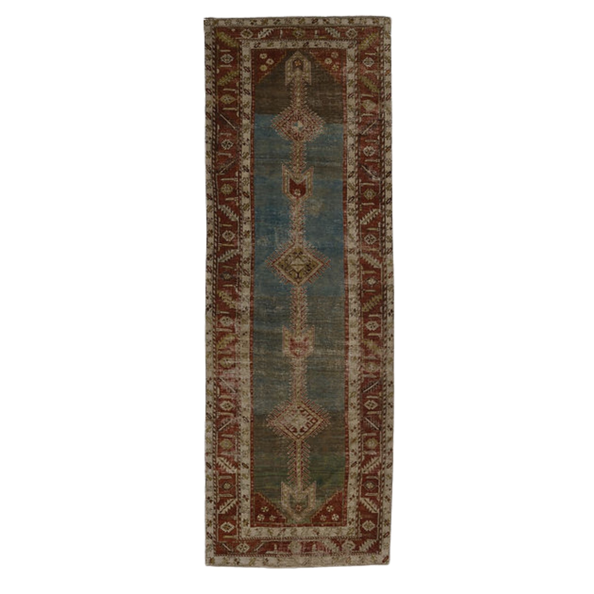 3.9 x 11.3 ft Hand Knotted Vintage Arzary Runner
