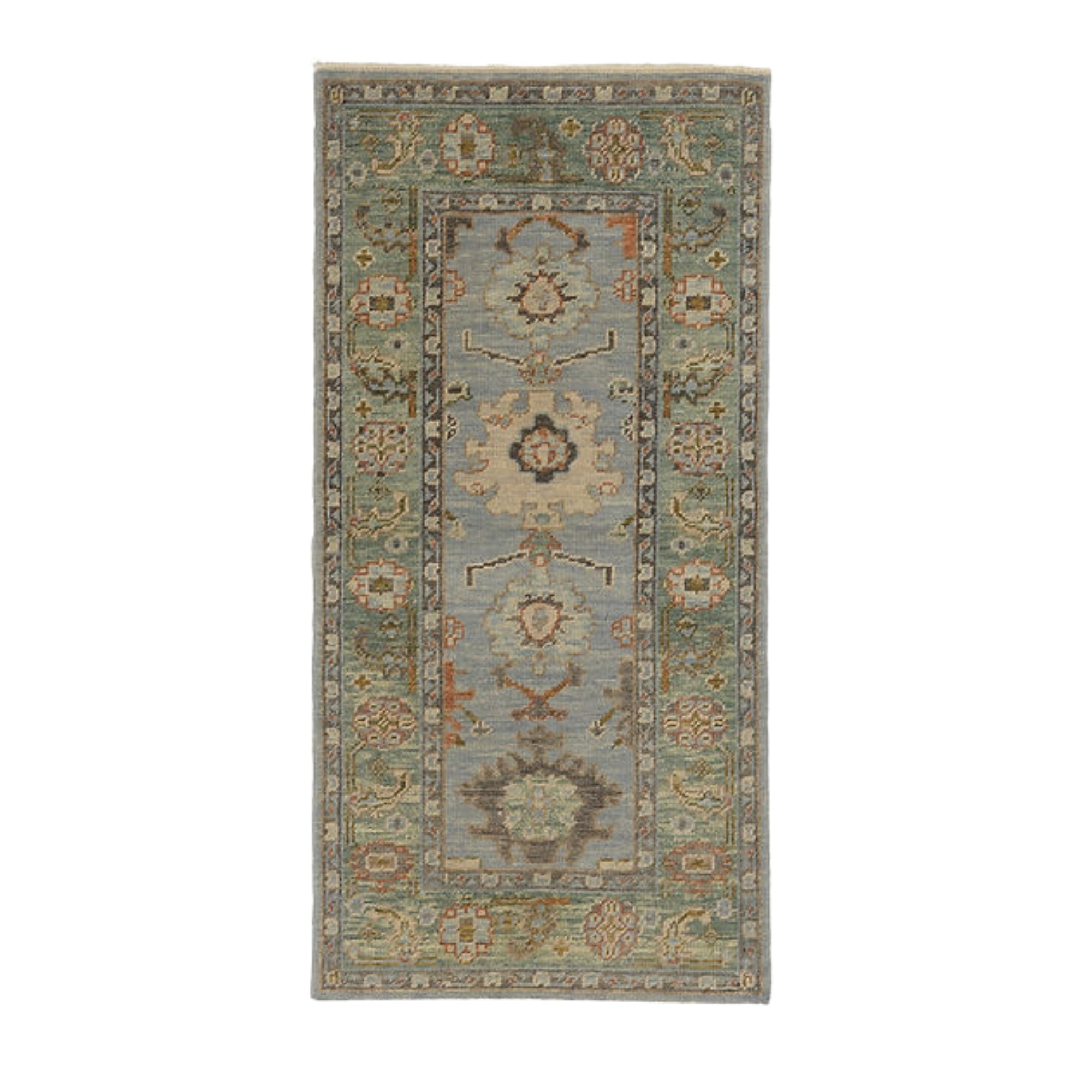 2.11 x 6 ft Hand Knotted Oushak Runner